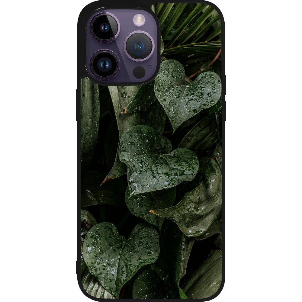 Coque iPhone 15 Pro Max - Silicone rigide noir Spring 23 fresh plants