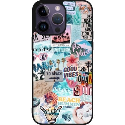 Coque iPhone 15 Pro Max - Silicone rigide noir Summer 20 collage