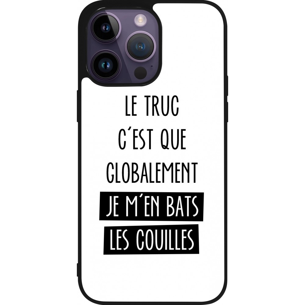 Coque iPhone 15 Pro Max - Silicone rigide noir Le truc globalement bats les couilles