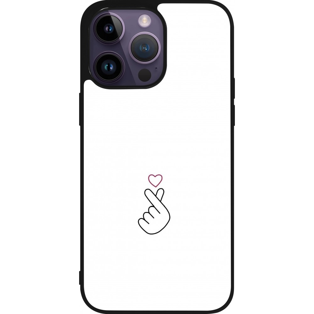 Coque iPhone 15 Pro Max - Silicone rigide noir Valentine 2024 heart by Millennials