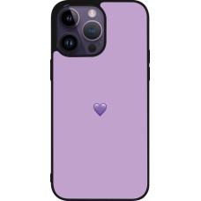 Coque iPhone 15 Pro Max - Silicone rigide noir Valentine 2023 purpule single heart