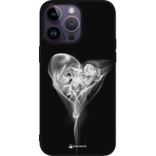 Coque iPhone 15 Pro Max - Silicone rigide noir Valentine 2022 Black Smoke