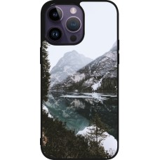 iPhone 15 Pro Max Case Hülle - Silikon schwarz Winter 22 snowy mountain and lake