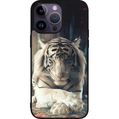 iPhone 15 Pro Max Case Hülle - Silikon schwarz Zen Tiger