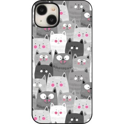 Coque iPhone 15 Plus - Chats gris troupeau