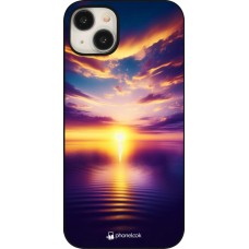 Coque iPhone 15 Plus - Coucher soleil jaune violet