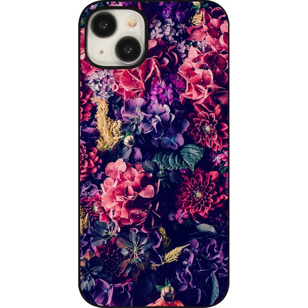 Coque iPhone 15 Plus - Flowers Dark