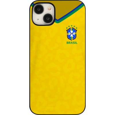 Coque iPhone 15 Plus - Maillot de football Brésil 2022 personnalisable