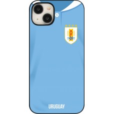 Coque iPhone 15 Plus - Maillot de football Uruguay 2022 personnalisable