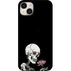 Coque iPhone 15 Plus - Halloween 2023 rose and skeleton