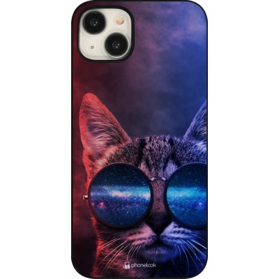 Coque iPhone 15 Plus - Red Blue Cat Glasses