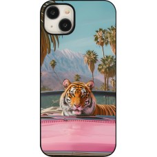 Coque iPhone 15 Plus - Tigre voiture rose