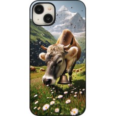 Coque iPhone 15 Plus - Vache montagne Valais