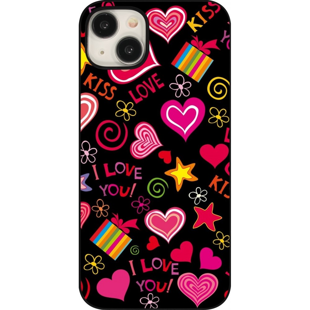 Coque iPhone 15 Plus - Valentine 2023 love symbols