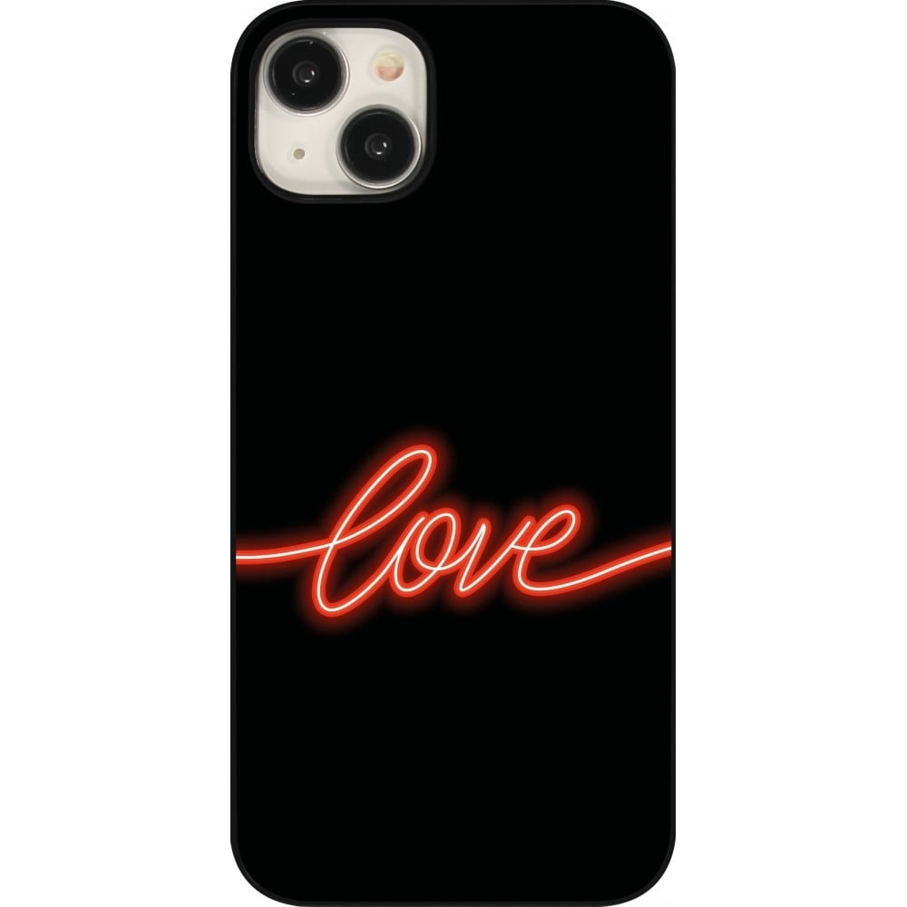 Coque iPhone 15 Plus - Valentine 2023 neon love