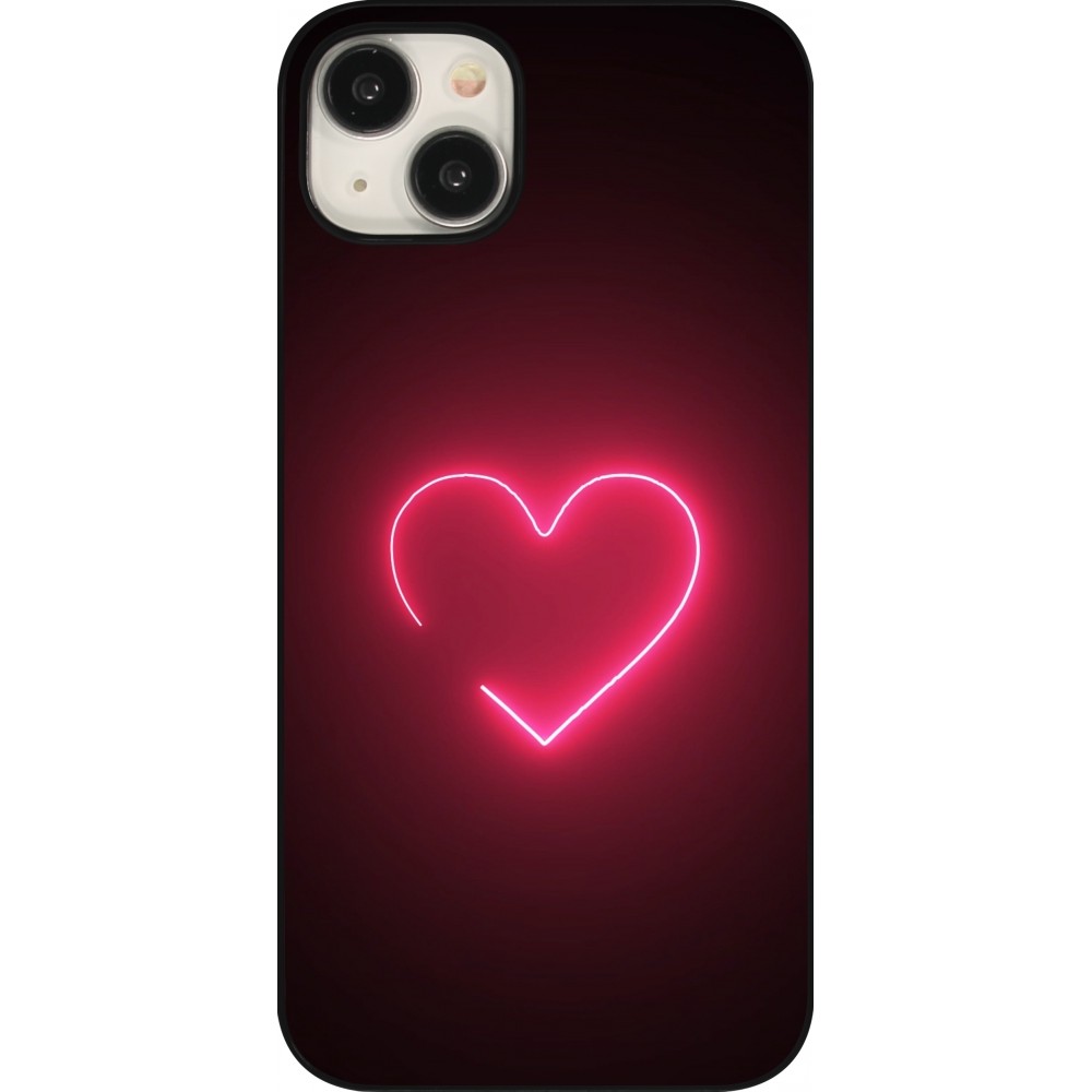 Coque iPhone 15 Plus - Valentine 2023 single neon heart