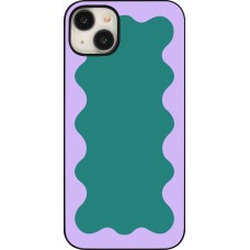 Coque iPhone 15 Plus - Wavy Rectangle Green Purple