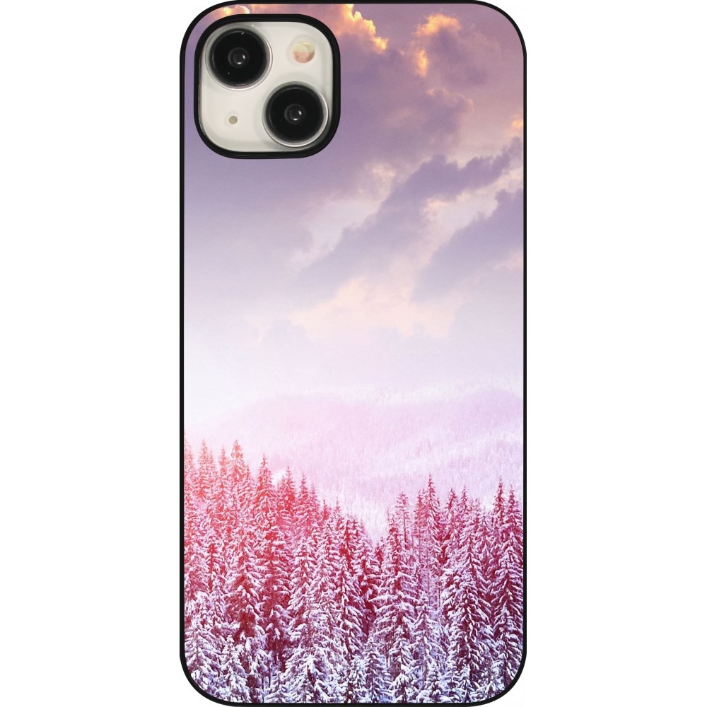 Coque iPhone 15 Plus - Winter 22 Pink Forest