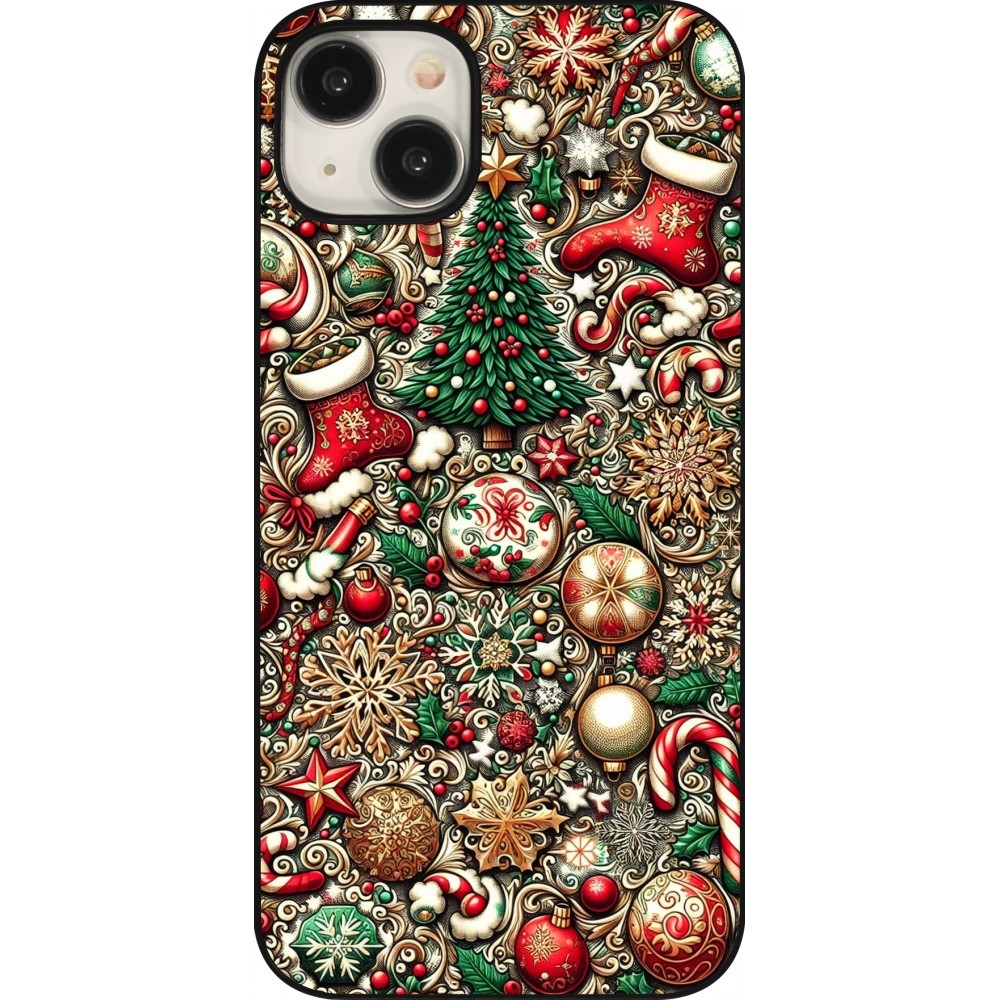 Coque iPhone 15 Plus - Noël 2023 micro pattern