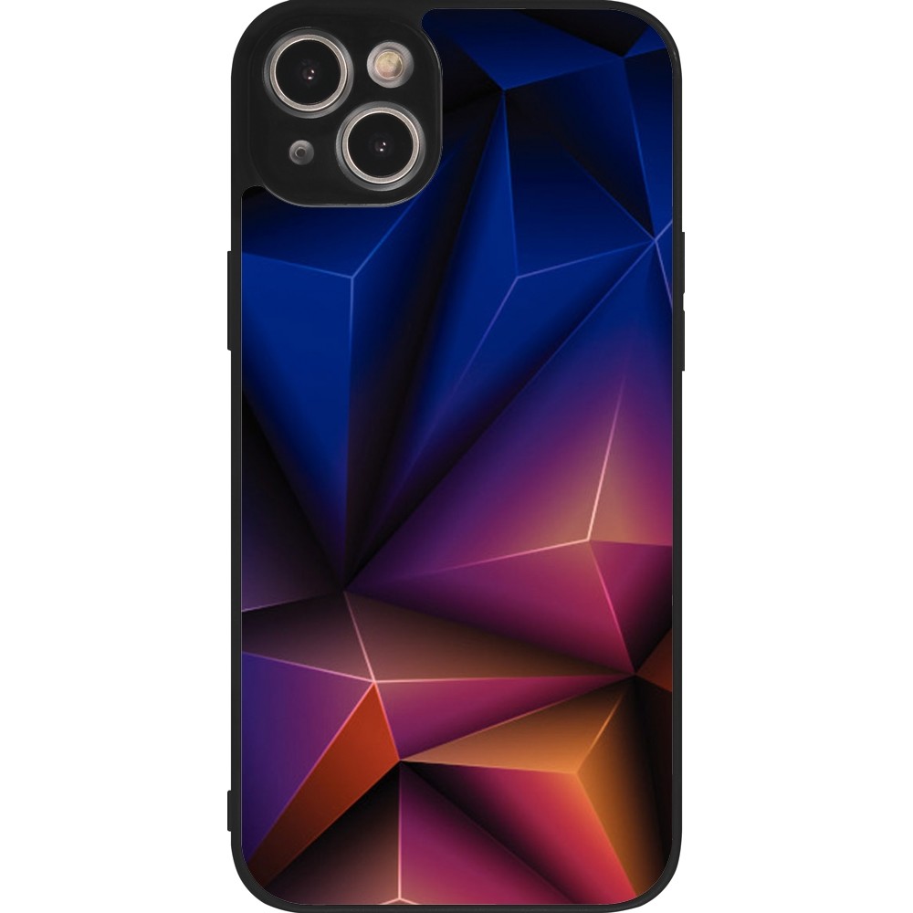 Coque iPhone 15 Plus - Silicone rigide noir Abstract Triangles 