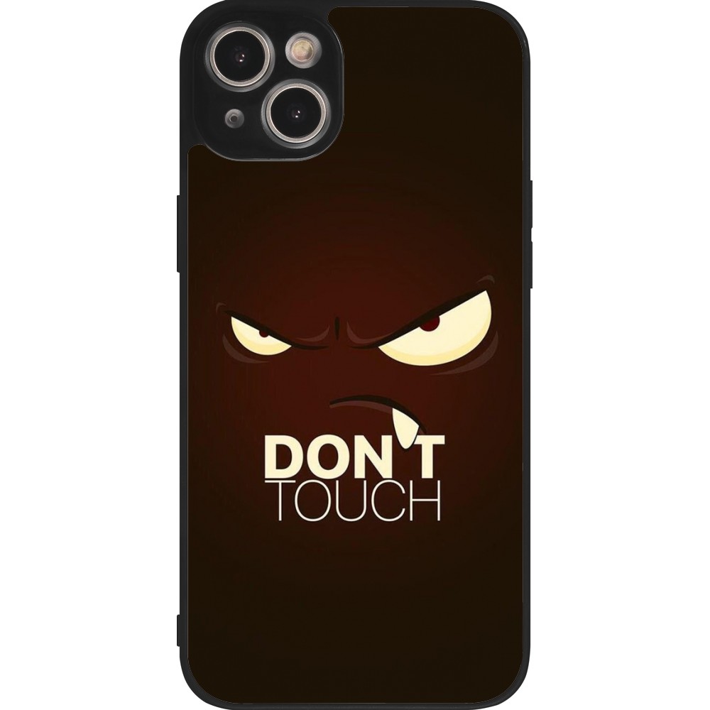 Coque iPhone 15 Plus - Silicone rigide noir Angry Dont Touch