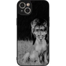 Coque iPhone 15 Plus - Silicone rigide noir Angry lions