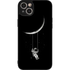 Coque iPhone 15 Plus - Silicone rigide noir Astro balançoire