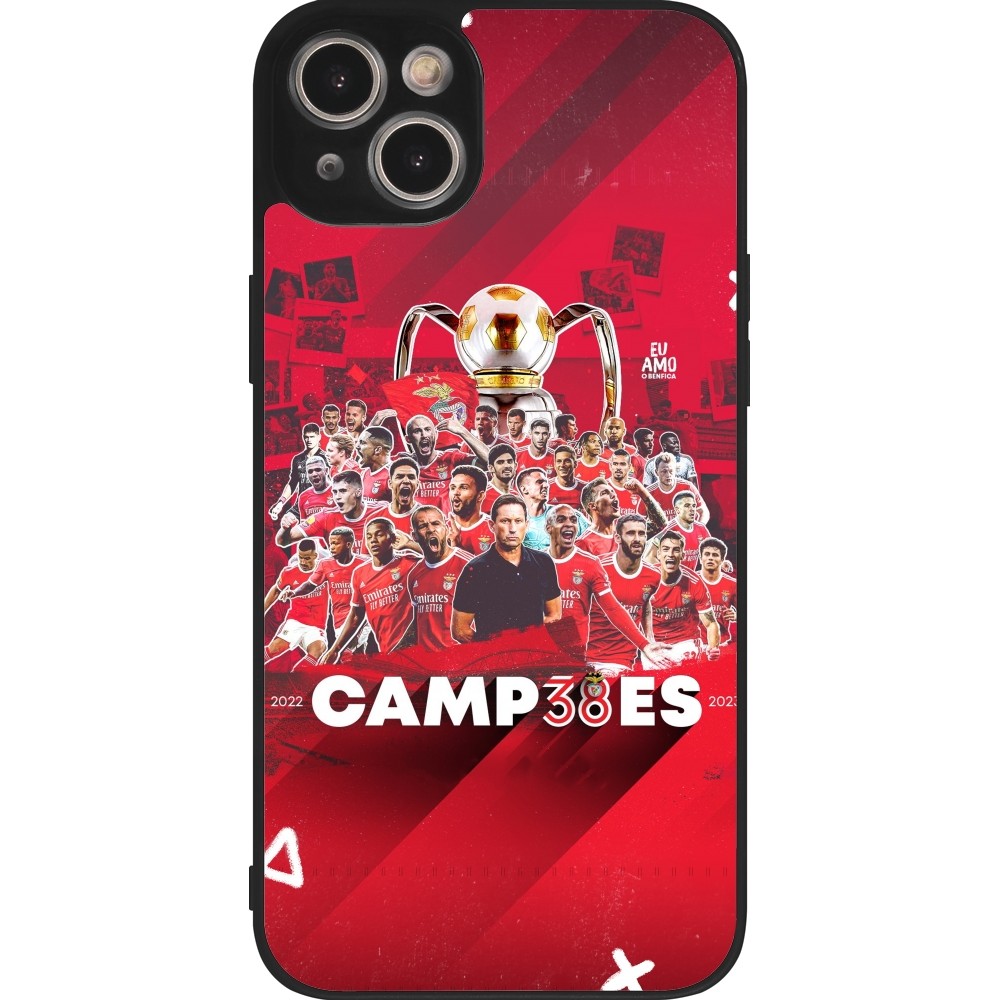 Coque iPhone 15 Plus - Silicone rigide noir Benfica Campeoes 2023