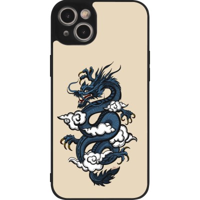 Coque iPhone 15 Plus - Silicone rigide noir Blue Dragon Tattoo