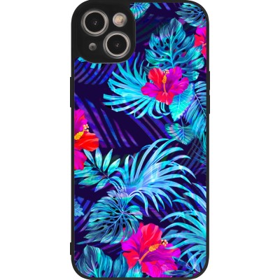 Coque iPhone 15 Plus - Silicone rigide noir Blue Forest