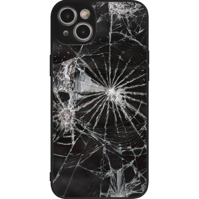 Coque iPhone 15 Plus - Silicone rigide noir Broken Screen