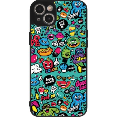 Coque iPhone 15 Plus - Silicone rigide noir Cartoons old school