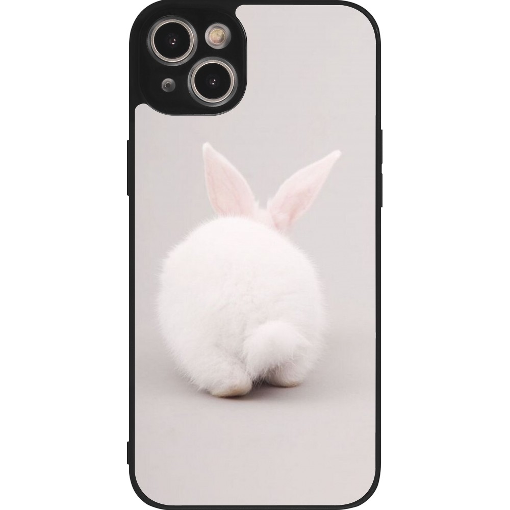 Coque iPhone 15 Plus - Silicone rigide noir Easter 2024 bunny butt