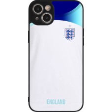 Coque iPhone 15 Plus - Silicone rigide noir Maillot de football Angleterre 2022 personnalisable