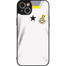 Coque iPhone 15 Plus - Silicone rigide noir Maillot de football Ghana 2022 personnalisable