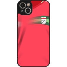 Coque iPhone 15 Plus - Silicone rigide noir Maillot de football Iran 2022 personnalisable