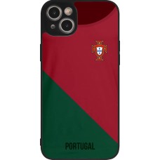 Coque iPhone 15 Plus - Silicone rigide noir Maillot de football Portugal 2022