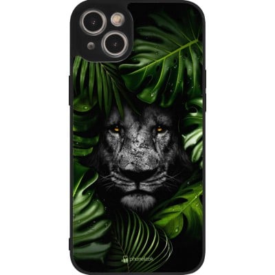 Coque iPhone 15 Plus - Silicone rigide noir Forest Lion