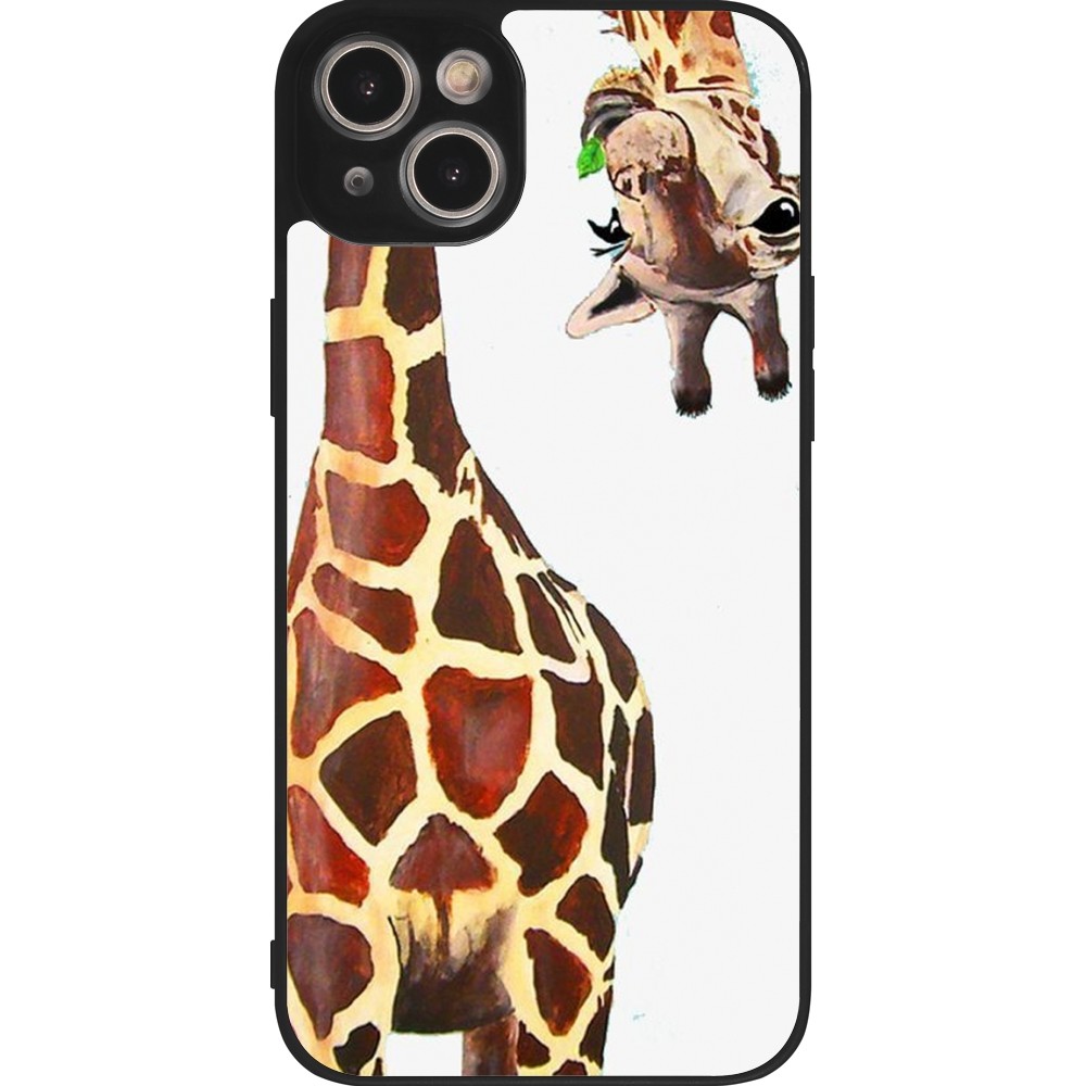 Coque iPhone 15 Plus - Silicone rigide noir Giraffe Fit