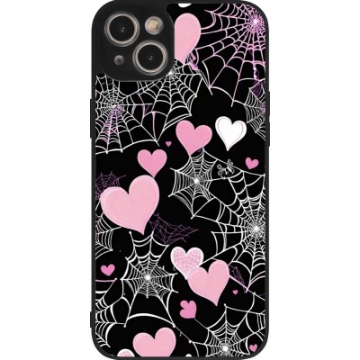 Coque iPhone 15 Plus - Silicone rigide noir Halloween 2024 girly