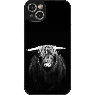 Coque iPhone 15 Plus - Silicone rigide noir Highland calf black