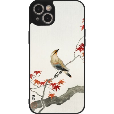 Coque iPhone 15 Plus - Silicone rigide noir Japanese Bird