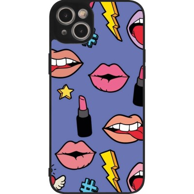 Coque iPhone 15 Plus - Silicone rigide noir Lips and lipgloss