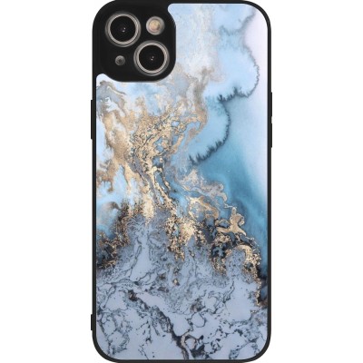 Coque iPhone 15 Plus - Silicone rigide noir Marble 04