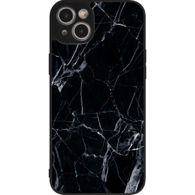 Coque iPhone 15 Plus - Silicone rigide noir Marble Black 01