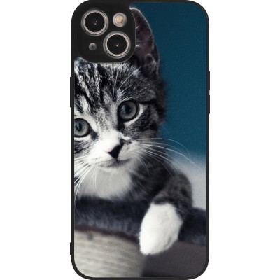 Coque iPhone 15 Plus - Silicone rigide noir Meow 23