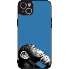 Coque iPhone 15 Plus - Silicone rigide noir Monkey Pop Art