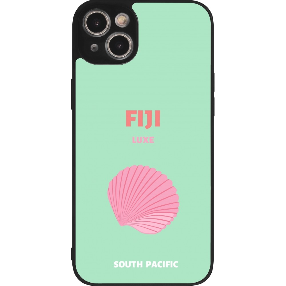 Coque iPhone 15 Plus - Silicone rigide noir Pop Summer Destination Fiji