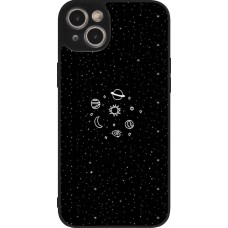 Coque iPhone 15 Plus - Silicone rigide noir Space Doodle