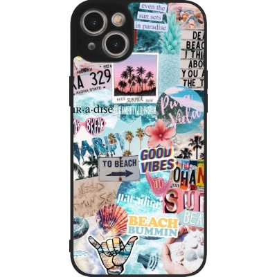 Coque iPhone 15 Plus - Silicone rigide noir Summer 20 collage